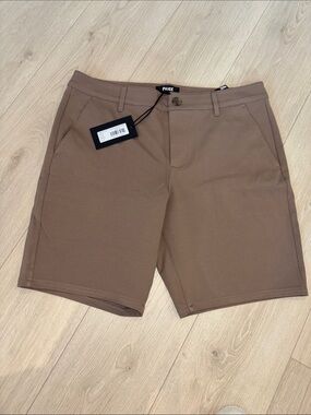 PAIGE Men's Tan Flat Front Stretch Shorts